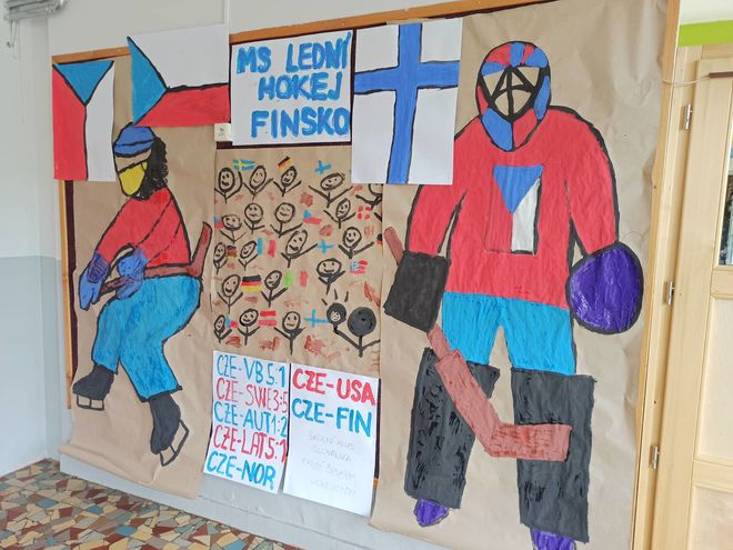 Žáci ŠK fandí českým hokejistům na MS ve Finsku