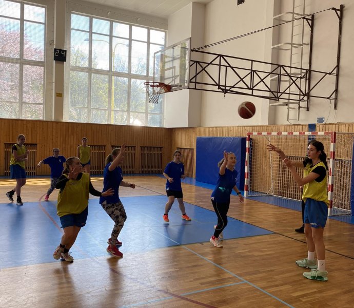 Dívky 8.-9. třídy získaly titul okresního mistra v basketbalu!